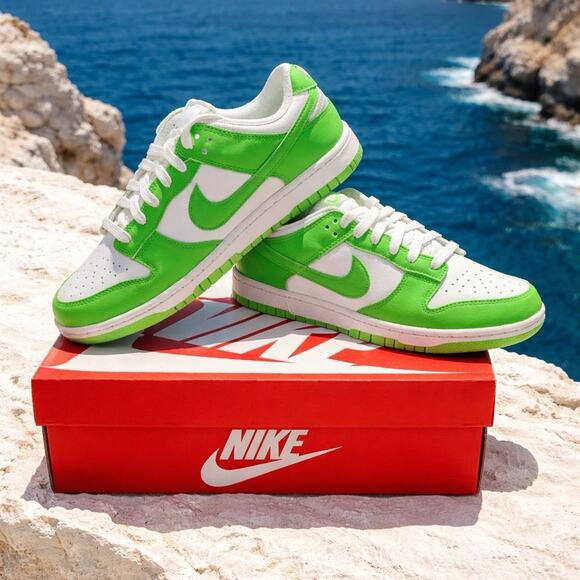 Nike Shoes - Size 10 Women’s 8.5 mens NIKE W DUNK LOW HV0842-133 Sail Green Strike White Neon
